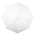 White umbrella isolated on white background. Flat lay Royalty Free Stock Photo