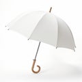 White Wooden Frame Umbrella With Sleek Metallic Finish