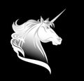 White unicorn horse head profile vector