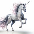 Realistic Liquid Metal Unicorn In Pink And White