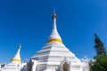 White unique pagoda in Wat Phra That Doi Gongmoo landmark of Mae