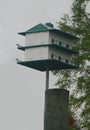 White, unique, two story apartment bird house