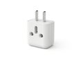 White universal travel adapter for electronic devices Royalty Free Stock Photo