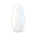 White unpainted matryoshka doll. 3D