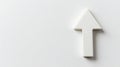 Simple white arrow pointing upwards against a plain background emphasizing direction and movement in design. Generative Royalty Free Stock Photo