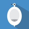 White urinal vector flat design.