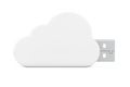 White Usb Flash Drive in Cloud Shape. 3d Rendering Royalty Free Stock Photo