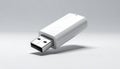 White USB flash drive with metallic connector on a light gray studio background storage Royalty Free Stock Photo