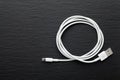 White USB mobile charging cable