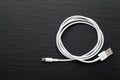 White USB mobile charging cable Royalty Free Stock Photo