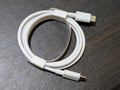 White USB Type C Cable for Charging and Data Royalty Free Stock Photo