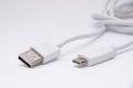 USB type C to type B charging cable for phone Royalty Free Stock Photo