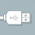White USB Type-A connector on a light gray background. The connector features a Royalty Free Stock Photo