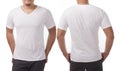 White V-Neck Shirt Design Template