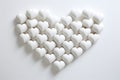White Valentines wall art features pure hearts arranged in the shape of a larger heart, symbolizing unity and love, perfect for