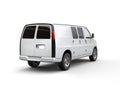 White van - back view - studio lighting shot Royalty Free Stock Photo