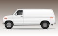 White van with blank space for text or logo Royalty Free Stock Photo