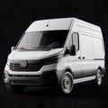 White Van: Practicality Meets Contemporary Style, Generative AI. Royalty Free Stock Photo