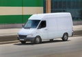 White van on the street Royalty Free Stock Photo