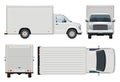 White van vector template side, front, back top view Royalty Free Stock Photo