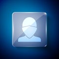 White Vandal icon isolated on blue background. Square glass panels. Vector Royalty Free Stock Photo