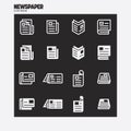 WHITE VARIOUS NEWSPAPER ICONS PACKS