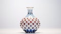Realistic Hyper-detailed Blue And Red Vase With Translucent Geometries