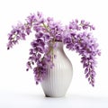 Photorealistic Wisteria Flowers In Modern Ceramic Vase Royalty Free Stock Photo