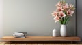 Muted Colorscape Mastery: Asian-inspired Room With Empty Vase And Gladiolus