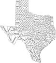 White counties map of Texas, USA