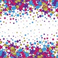 White vector background with stars and circles in blue and lilac, pink and yellow colors Royalty Free Stock Photo