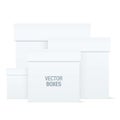 White vector boxes of different sizes