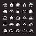 White Vector Houses. Vector Illustration.