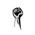 White Vector illustration fist held high in protest Royalty Free Stock Photo