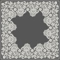 White Vector Lace. Square Frame. Royalty Free Stock Photo