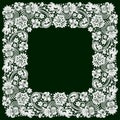 White Vector Lace. Square Frame. Royalty Free Stock Photo