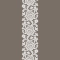 White Vector Lace. Vertical Seamless Pattern. Royalty Free Stock Photo