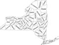 White counties map of New York, USA Royalty Free Stock Photo