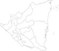 White map of Nicaragua