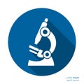 White vector microscope flat icon science symbol