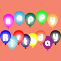 Color celebration birthday ballons background anniversary Royalty Free Stock Photo