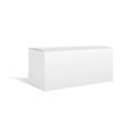 White vector rectangular horizontal box mockup