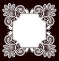 White Square Lace Frame. Vector Background. Royalty Free Stock Photo