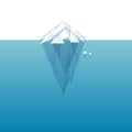 White vector tip ice mountain vector illustration. Iceberg in minimal style design. Vector template for infographics