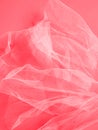 White veil on a pink background