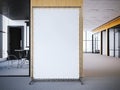 White vertical banner in the office lobby. 3d rendering Royalty Free Stock Photo