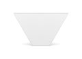 White vertical inverted trapezoid geometric podium 3d decorative design front view realistic vector