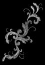 White Victorian Embroidery Floral Ornament. Stitch texture fashion print