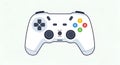 White Video Game Controller on White Background Royalty Free Stock Photo