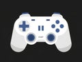 White video game controller on black background Royalty Free Stock Photo
